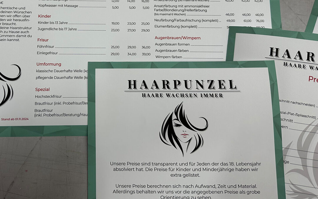 Haarpunzel Preisliste